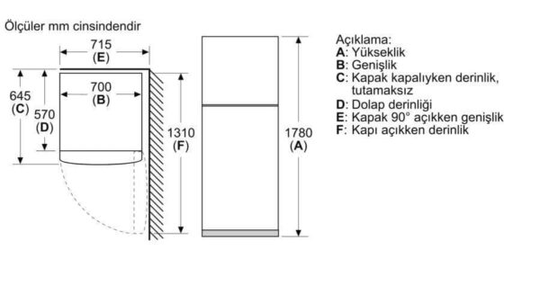 Siemens KD43NNWE0N Üstten Donduruculu Buzdolabı 328 Lt. - Görsel 3