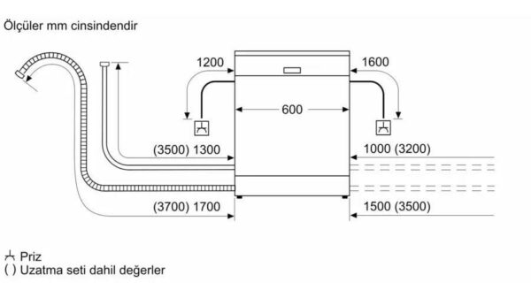 Sıemens SN216W00DT iQ100 Solo Bulaşık Makinası Beyaz 5 Programlı - Görsel 3